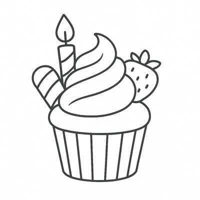 Cupcake Coloring Pages for Kids 2026