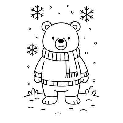 Cute Bear Coloring Pages 2026 – PDF for Kids