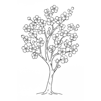 Flowering Trees Coloring Pages 2026 – PDF for Kids