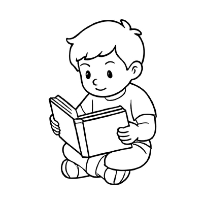 Kid Reading Coloring Pages 2026
