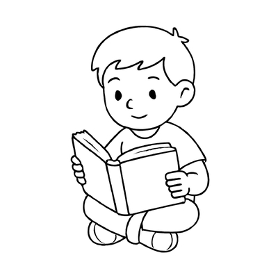 Kid Reading Coloring Pages 2026
