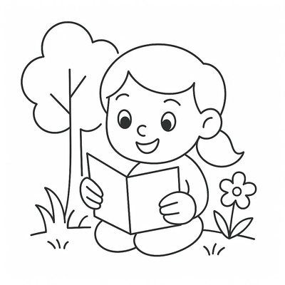 Kid Reading Coloring Pages 2026