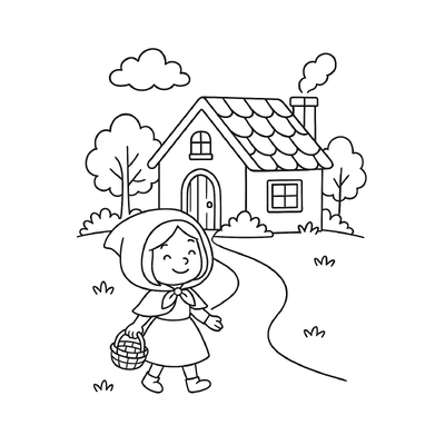 Little Red Riding Hood Coloring Pages 2026 – PDF for Kids