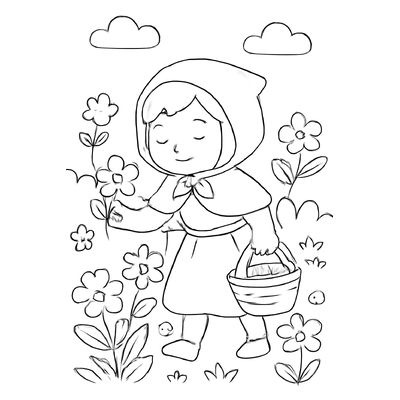 Little Red Riding Hood Coloring Pages 2026 – PDF for Kids