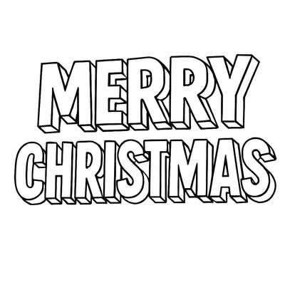 Merry Christmas Lettering Coloring Pages for Kids 2026