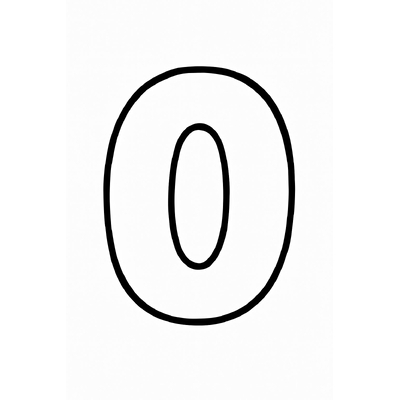 Number 0 Coloring Pages for Kids 2026 – PDF Images