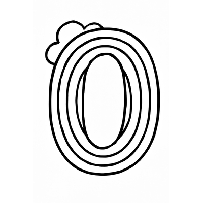 Number 0 Coloring Pages for Kids 2026 – PDF Images
