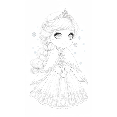 Sparkling Elsa Princess Coloring Pages for Kids