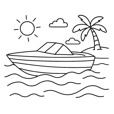 Speedboat Coloring Pages for Kids 2026 – Easy to Color