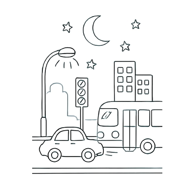 Wide Intersection Street Coloring Pages for Kids – Beautiful 2026
