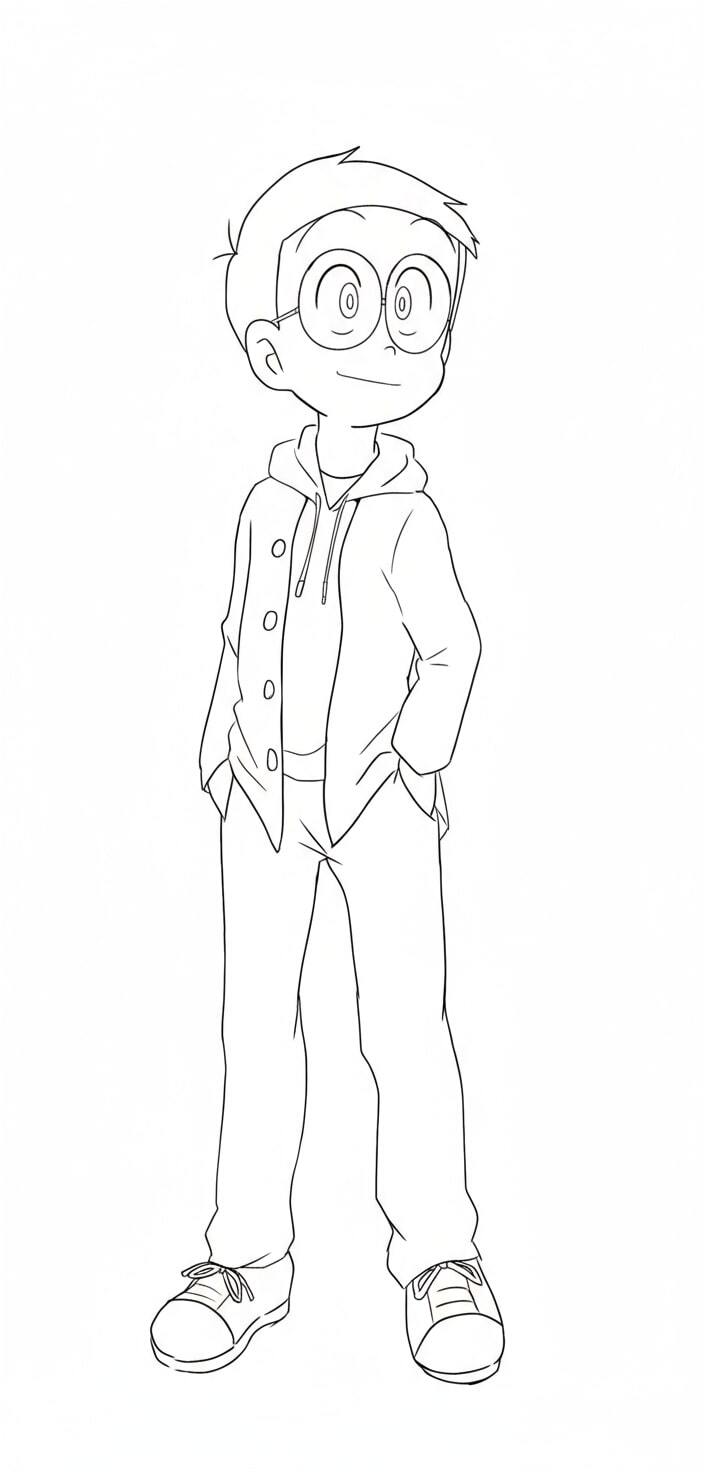 Nobita in a School Uniform