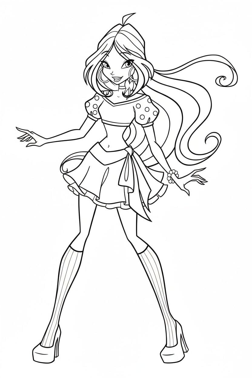 Adorable Winx Fairy Princess Coloring Pages for Kids