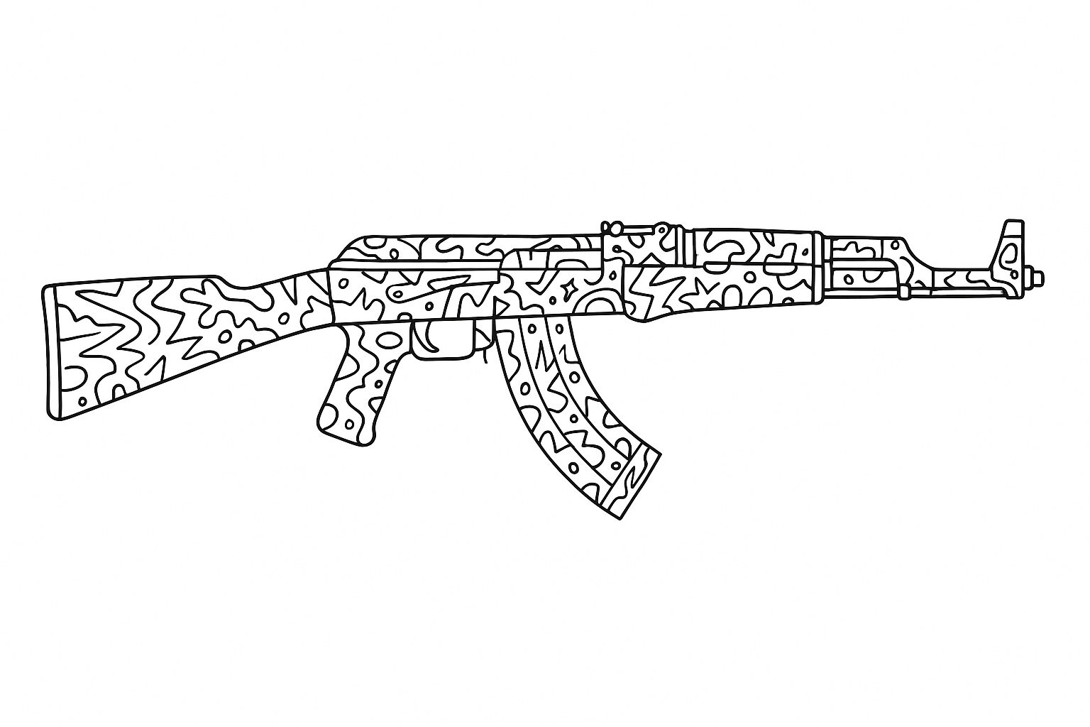 AK Gun Coloring Pages for Kids – Super Creative &amp; Cool 2026