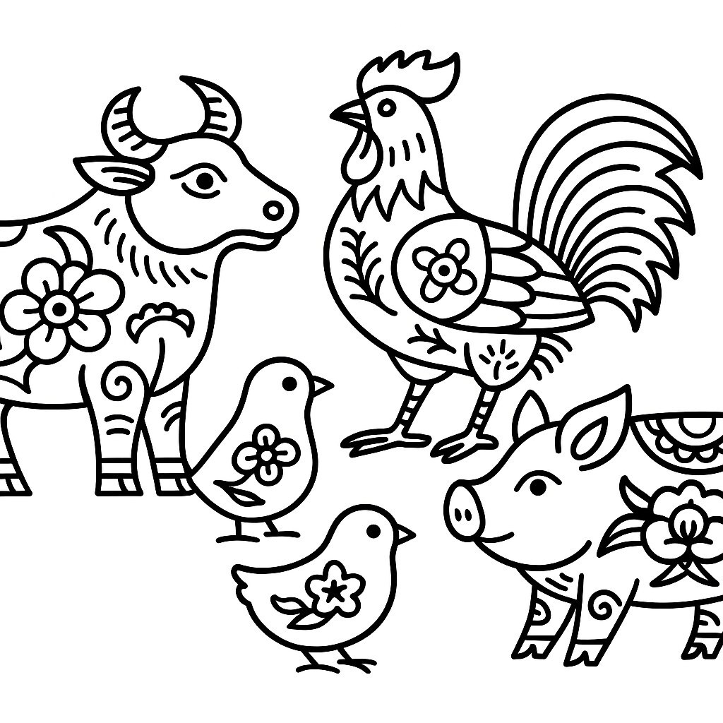Vietnamese Folk-Style Animals