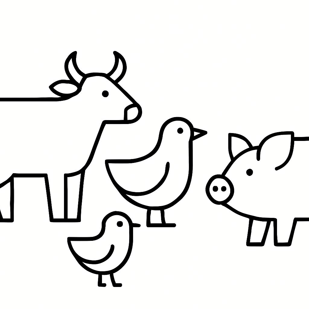 Minimalist-Style Animals