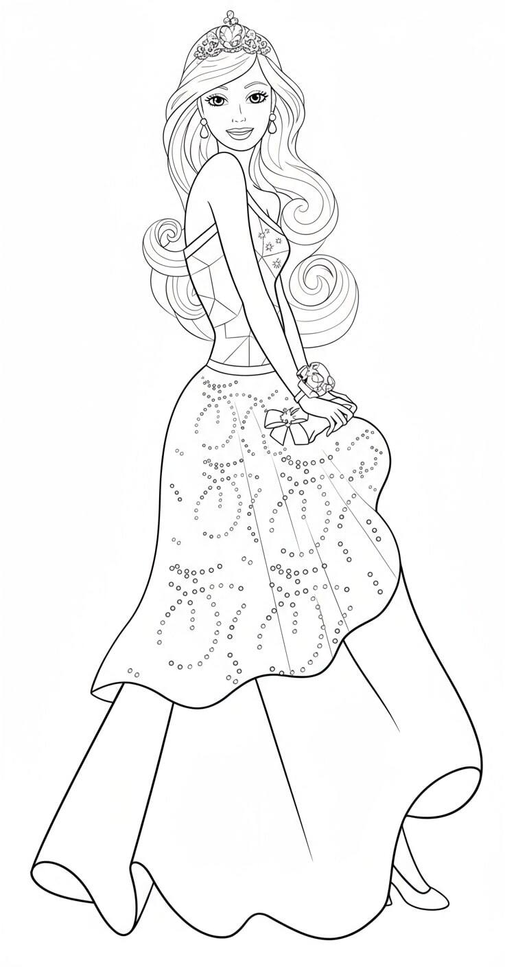 Barbie the Princess in a Light Floral Dress