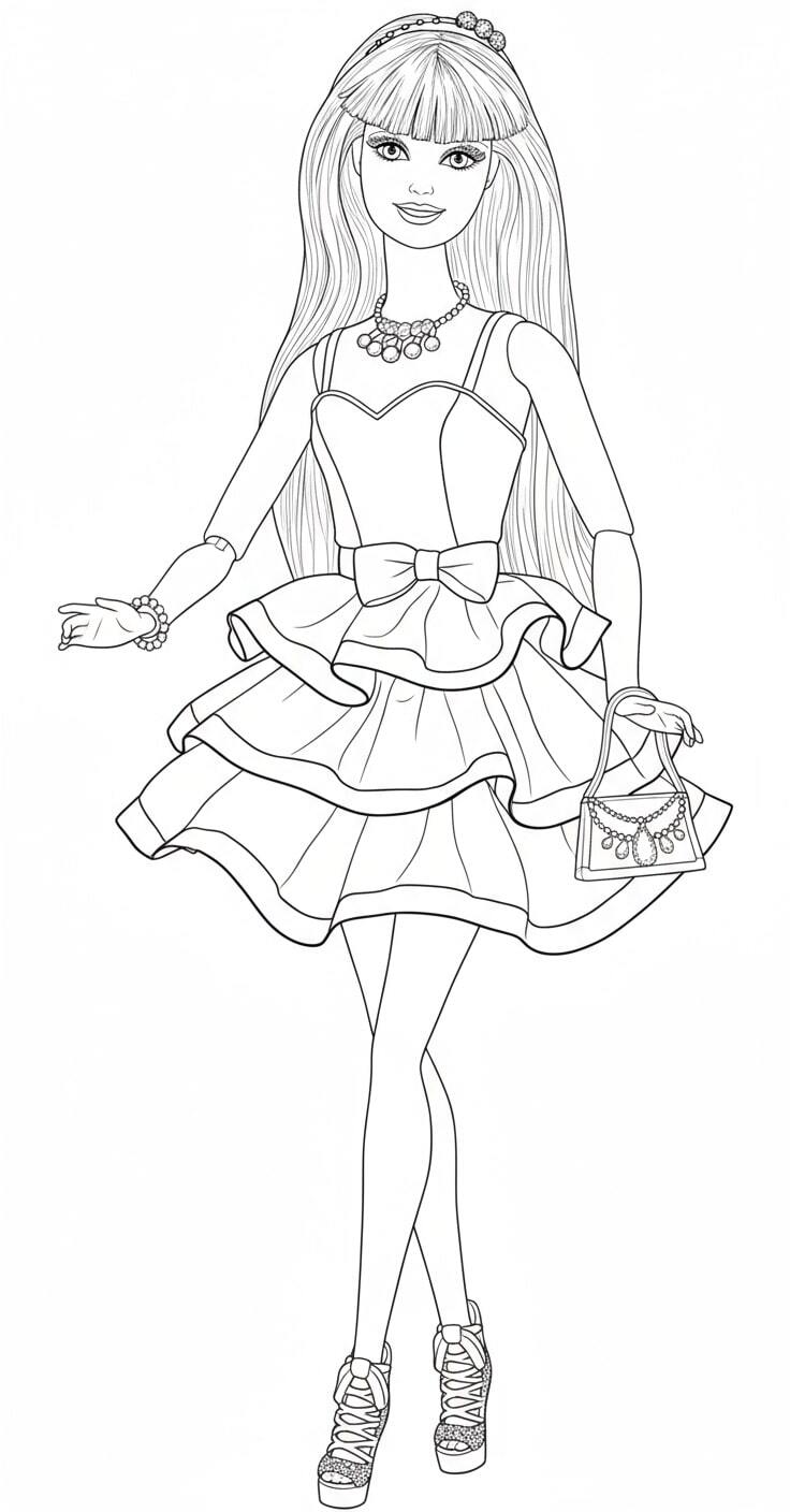 Barbie the youthful princess in a tiered dress