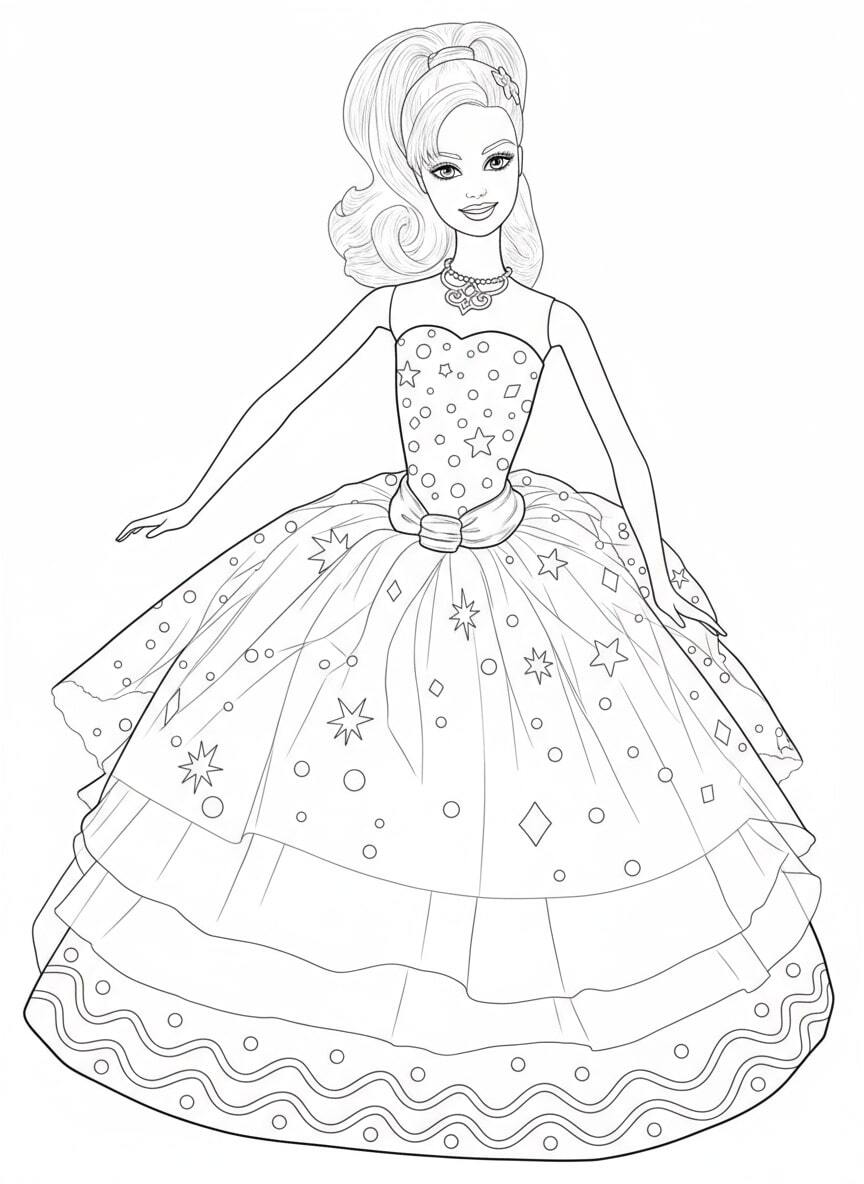 Barbie princess in a glamorous ball gown