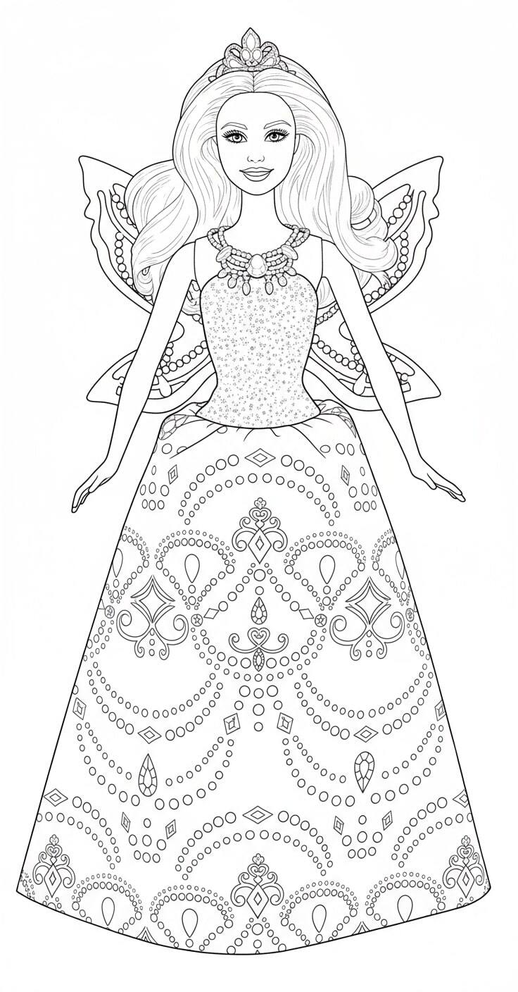 Barbie in an elegant lace princess dress