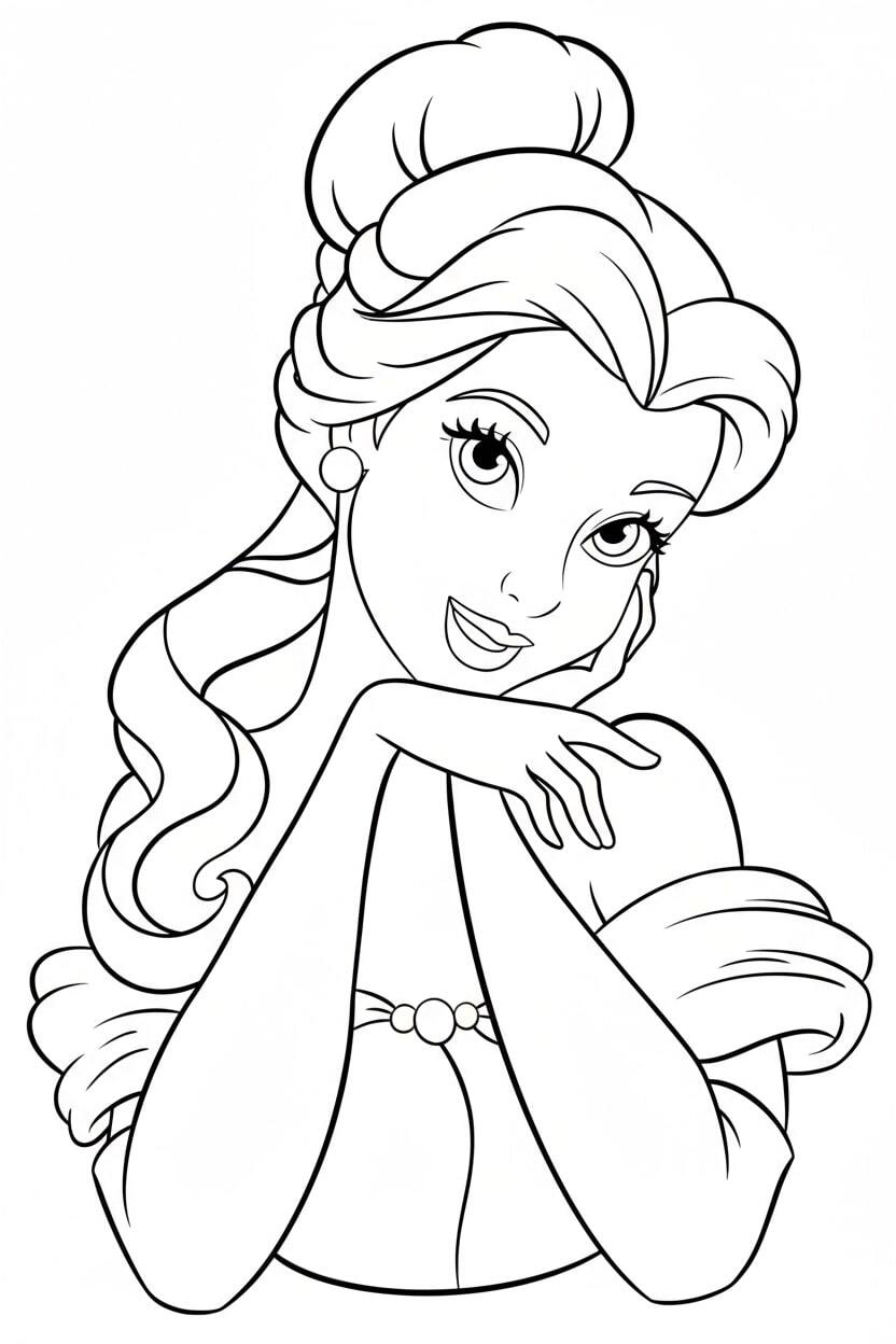 Beautiful Disney Princess Coloring Pages – Sparkling Fairy-Tale Art for Girls
