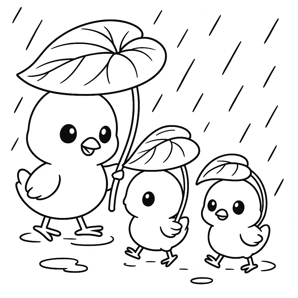 Chicks in the Rain
