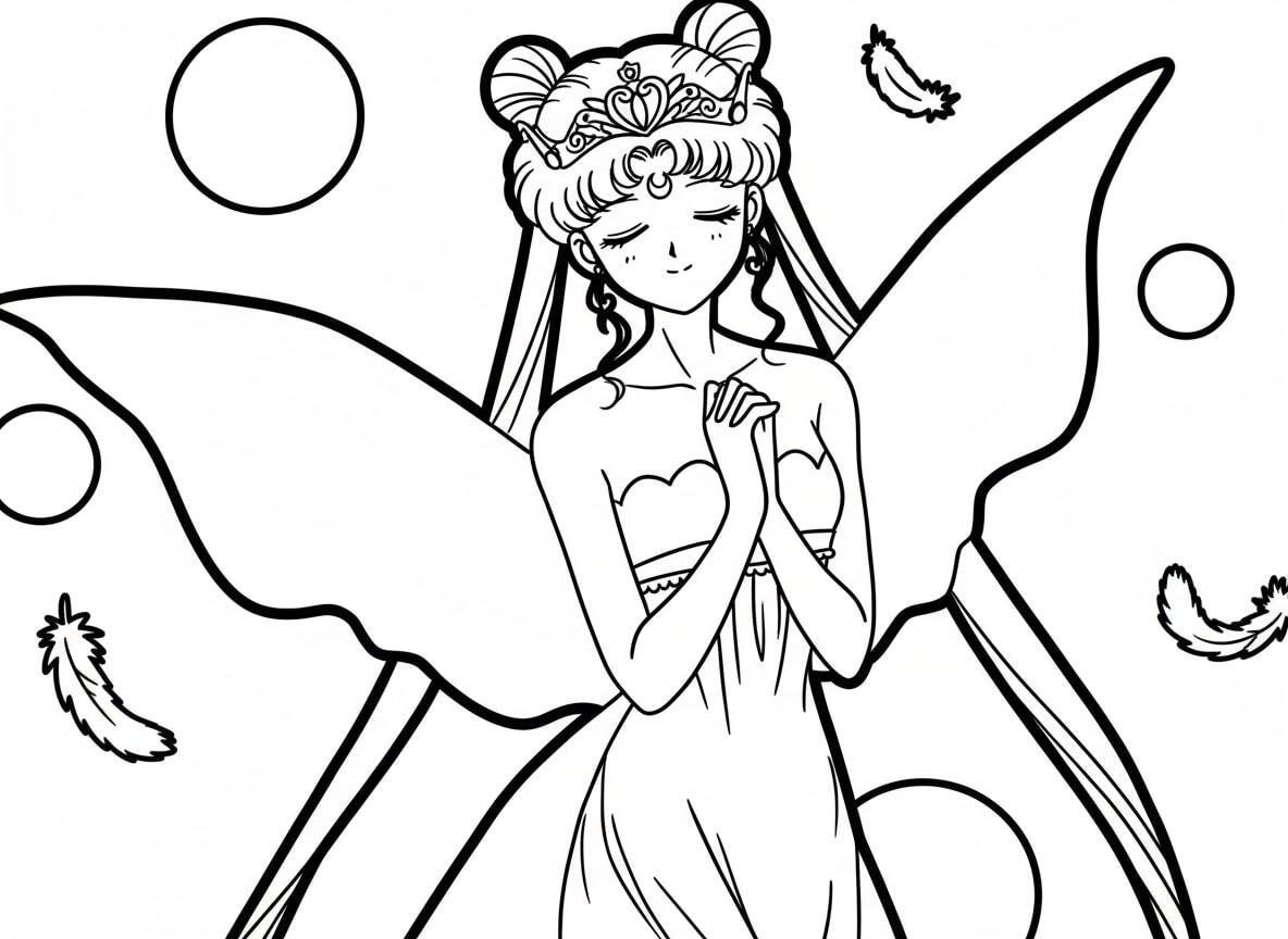 Princess Crystal Moon Within a Frame of the Moon and Stars