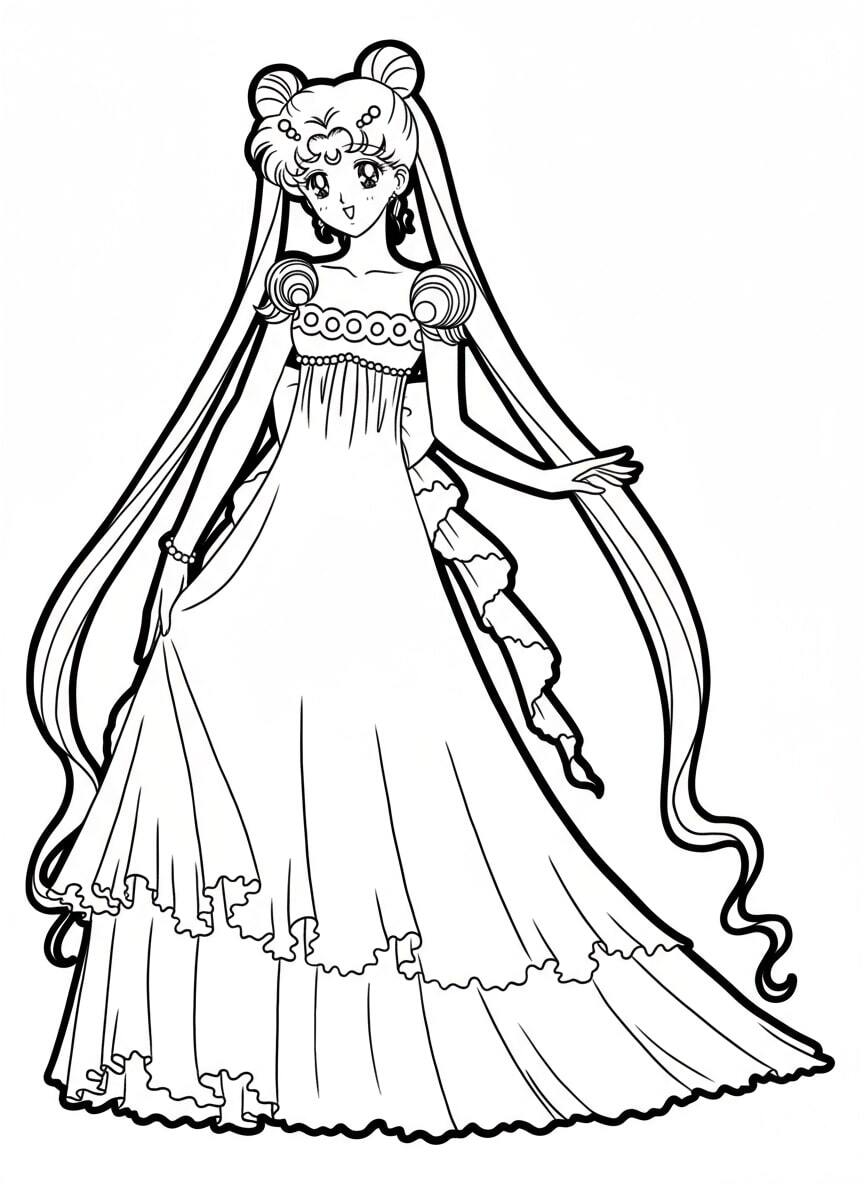 Princess Crystal Moon Spreading Her Crystal Dress in the Light