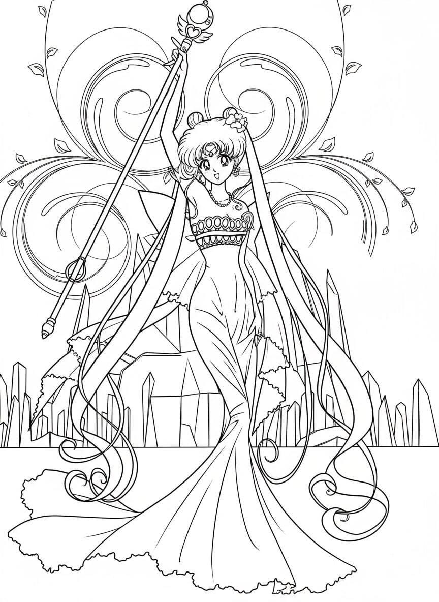 Crystal Moon Princess Holding the Crystal Scepter