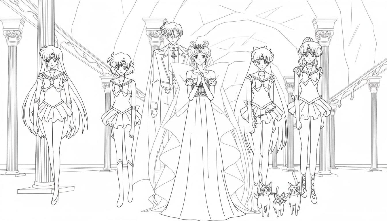 Crystal Moon Princess with the Sailor Guardians