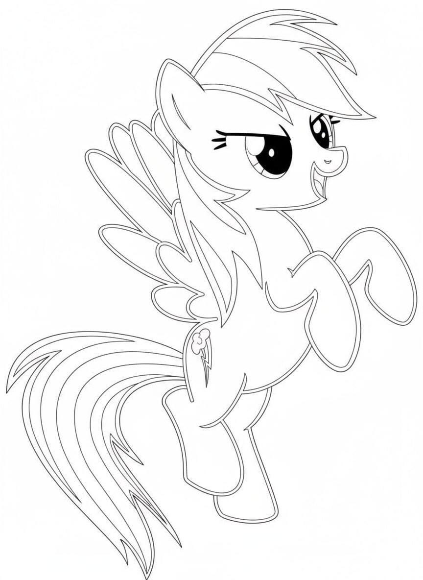 Rainbow Dash the Pony Spreading Her Wings and Soaring High