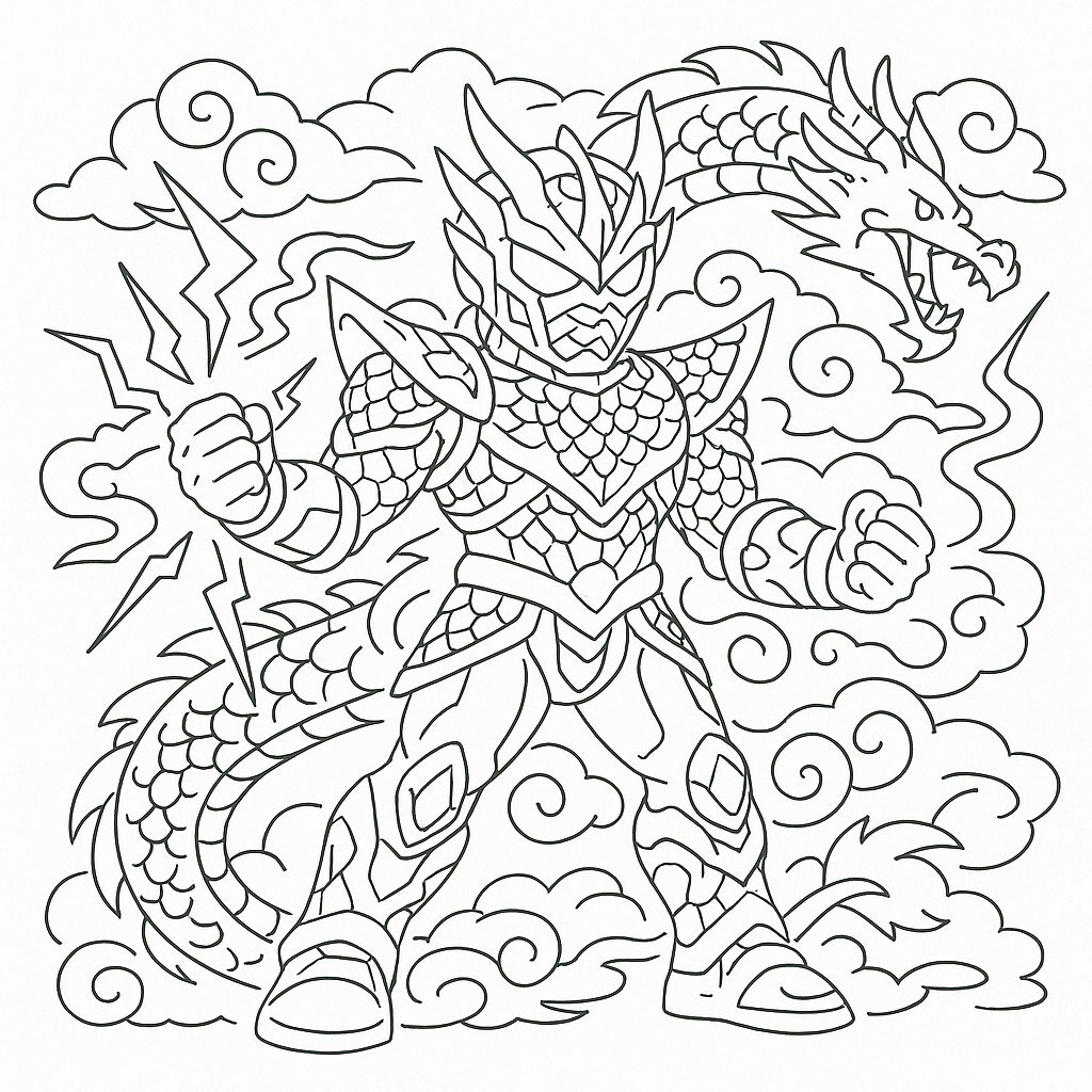 Electric Dragon Superhero Coloring Pages for Kids – Creative Fun 2026