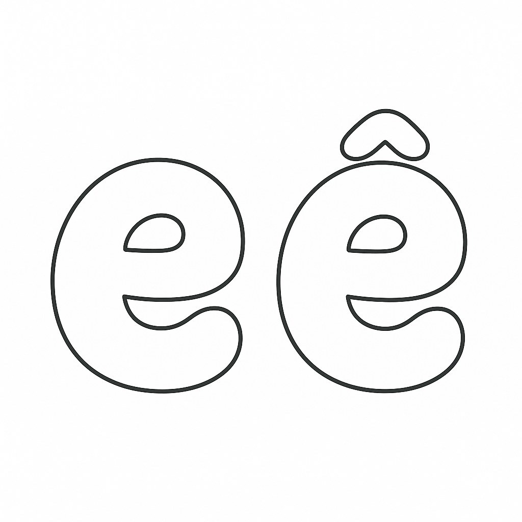 Pastel E and Ê Letters