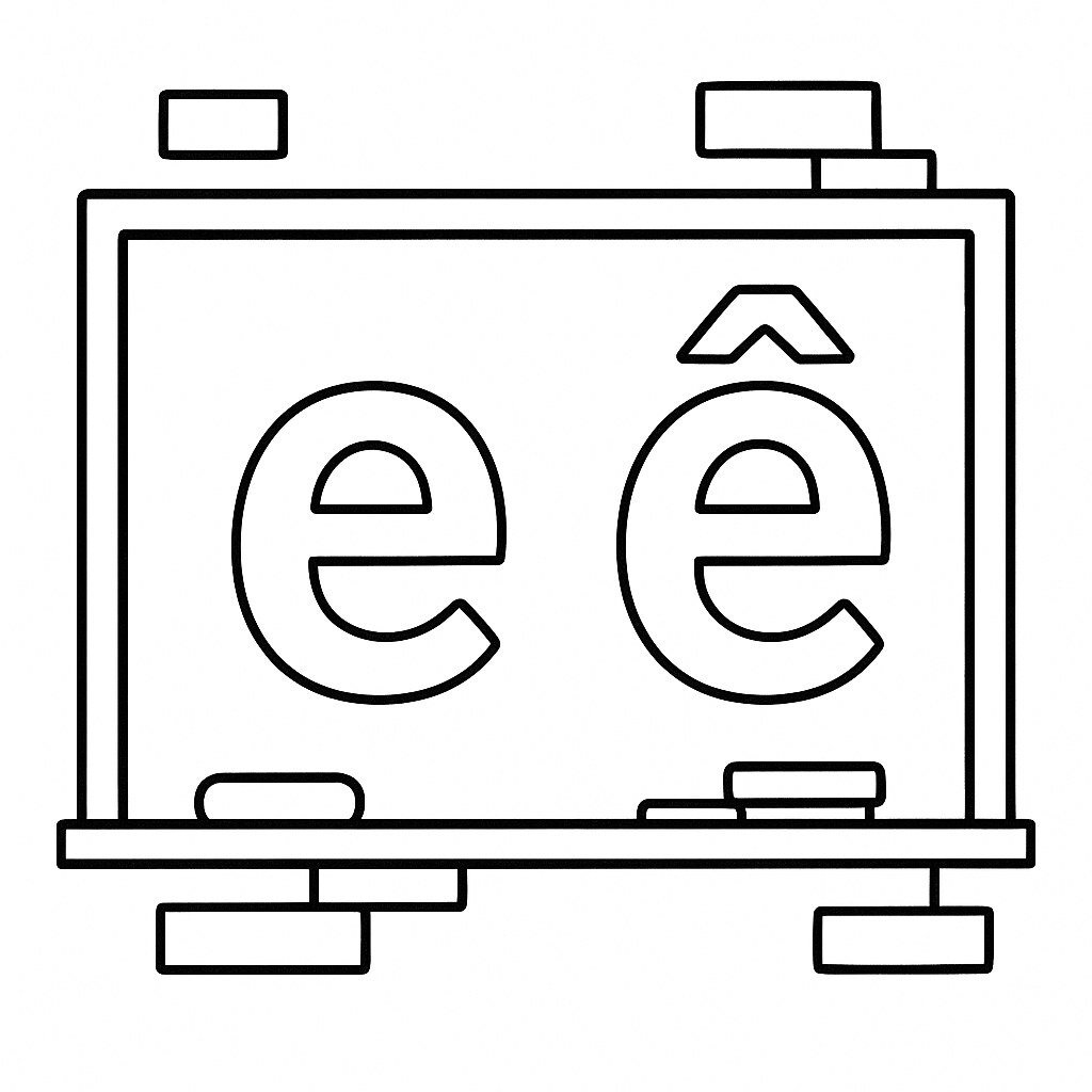 School-Themed Letters e and ê
