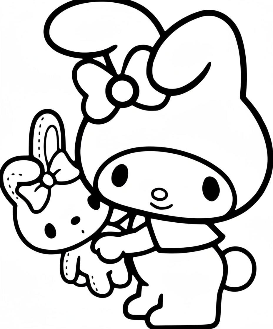 My Melody Hugging a Cute Little Bunny