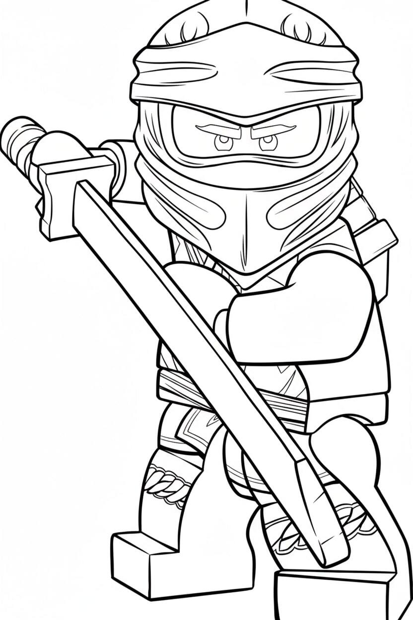 Ninjago Kai spinning his sword in an attack stance