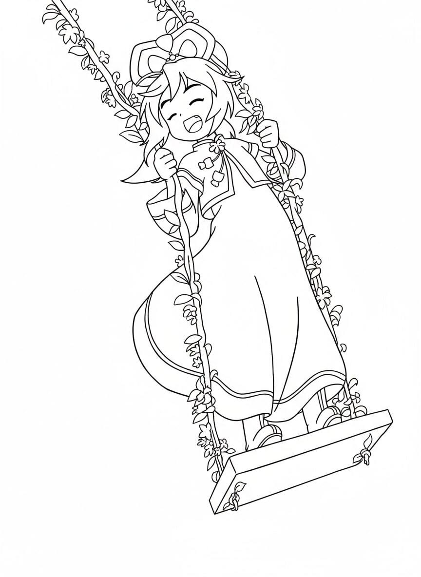Princess Ori Playing on a Swing