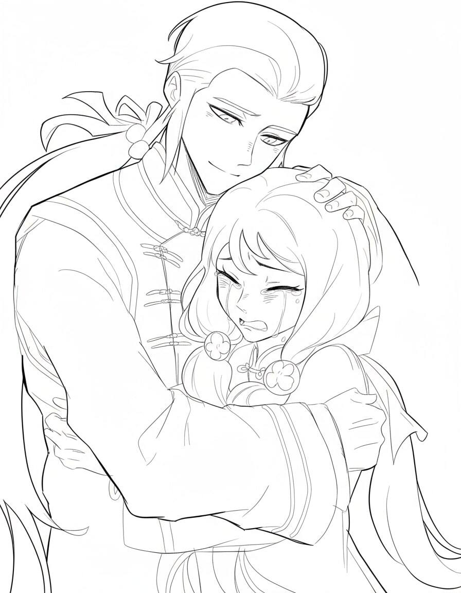 Princess Ori Hugging the Prince in a Loving Embrace