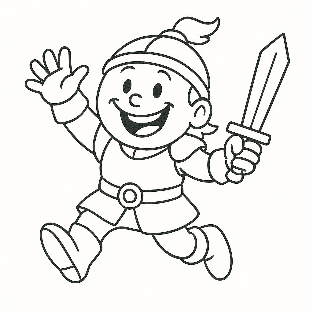 Cheerful Cartoon Smile Warrior