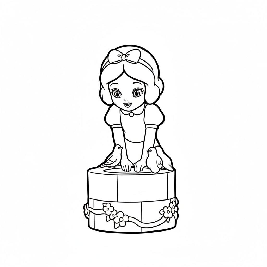 Snow White holding a lovely little jewelry box