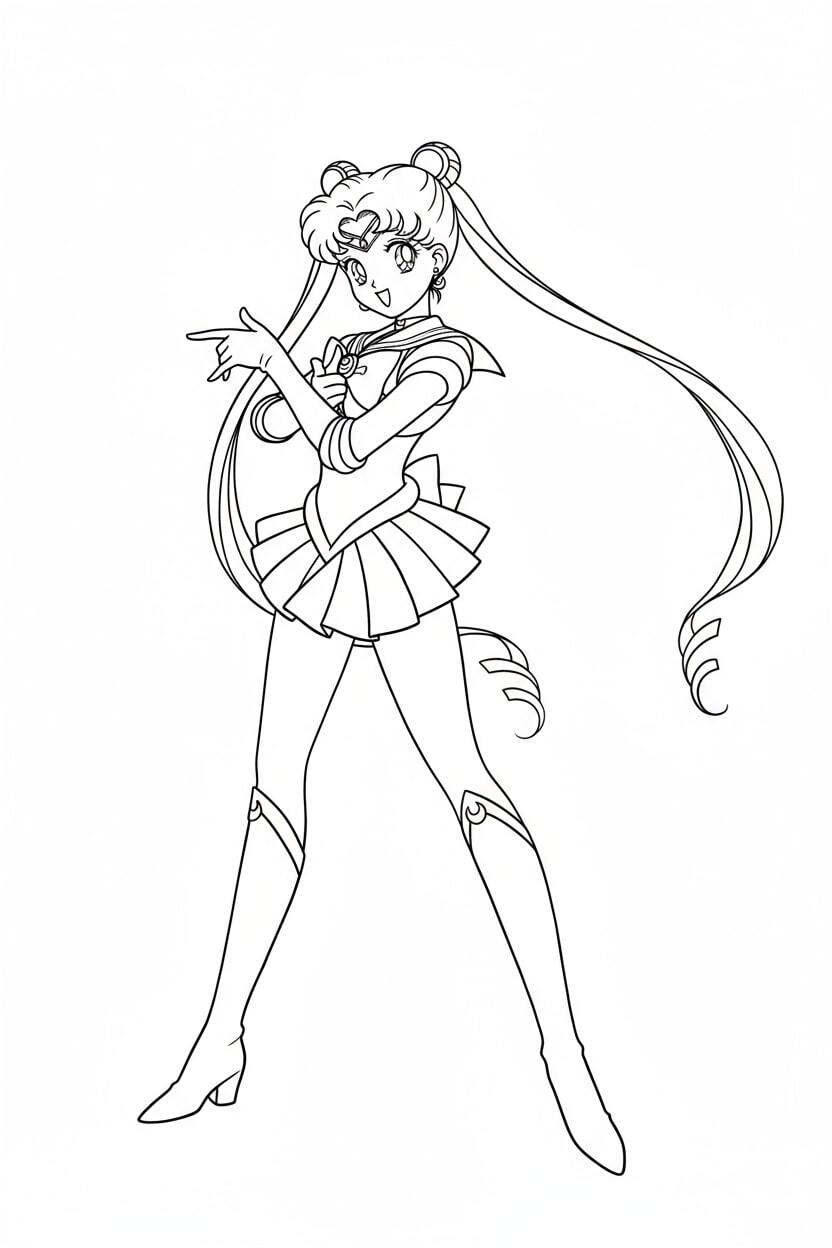 Sailor Moon in a Heroic Stance