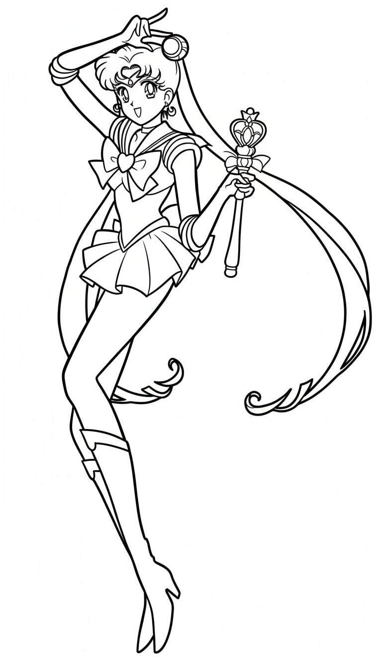 Sailor Moon Holding the Crescent Moon Wand
