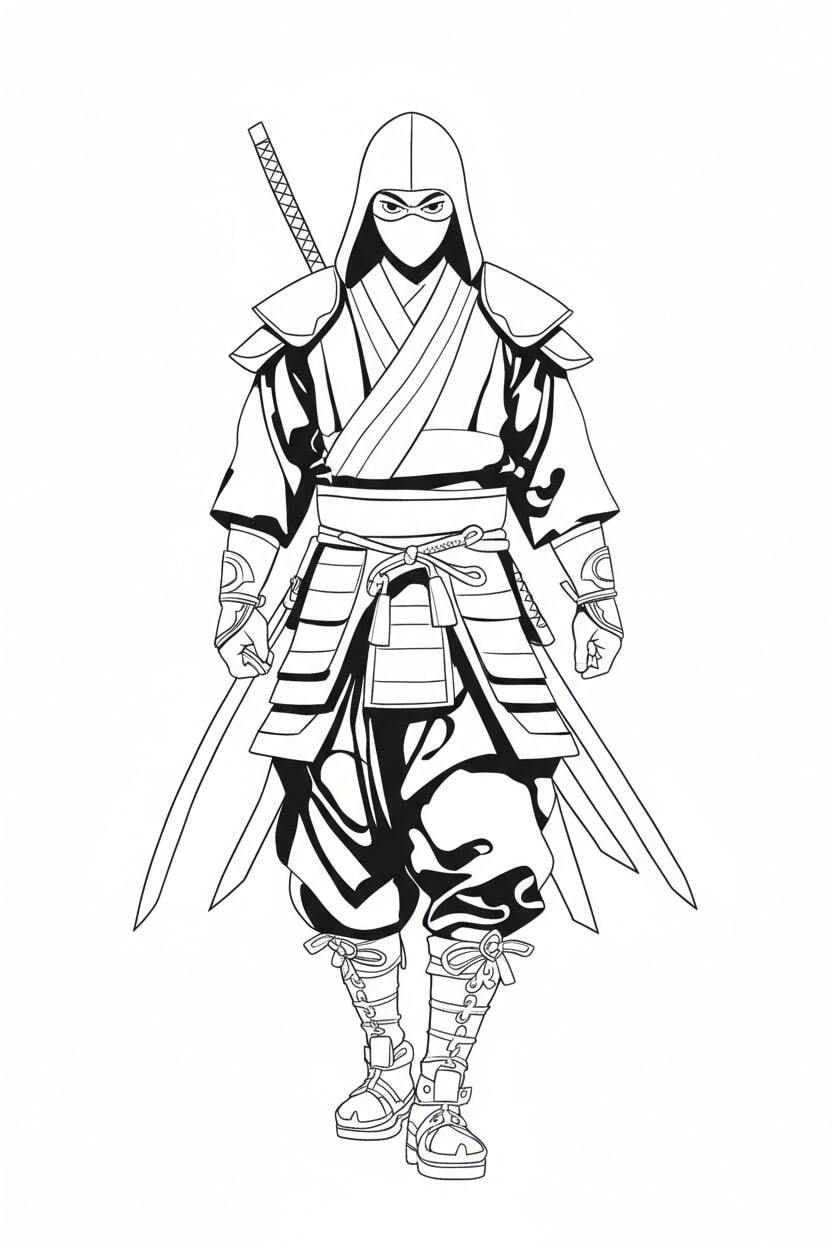 Ninja in Mysterious Black Armor