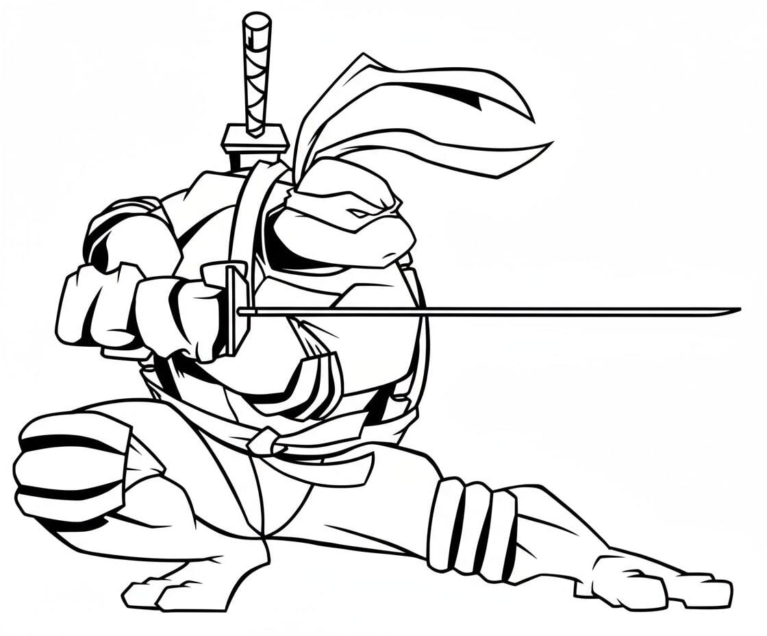 Teenage Mutant Ninja Turtle holding a bo staff, ready for battle