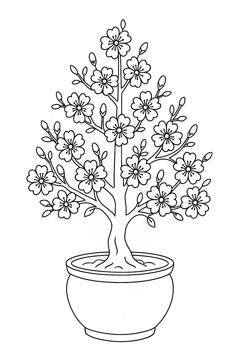 Traditional Tet Apricot Blossom Tree