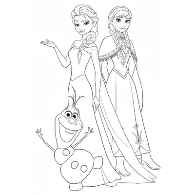 Adorable Elsa and Anna Princess Coloring Pages for Girls