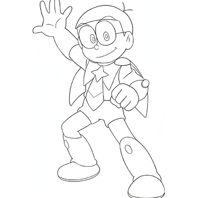 Adorable Nobita Coloring Pages 2026 for Kids to Practice Coloring