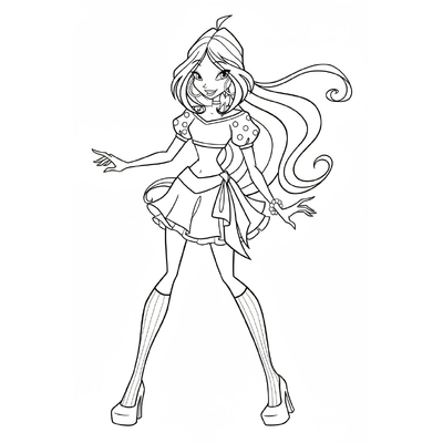Adorable Winx Fairy Princess Coloring Pages for Kids