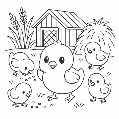 Chick Flock Coloring Pages for Kids to Learn and Create 2026