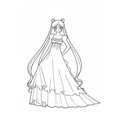 Crystal Sailor Moon Coloring Pages – Sparkling Sailor Moon Princess Artwork