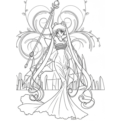 Crystal Sailor Moon Coloring Pages – Sparkling Sailor Moon Princess Artwork